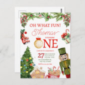 O wat een leuke Kerst Winter Eerste Verjaardag Briefkaart (Voorkant / Achterkant)