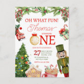 O wat een leuke Kerst Winter Eerste Verjaardag Briefkaart (Voorkant)