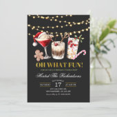 O wat een leuke kerstcocktailparty kaart (Staand voorkant)