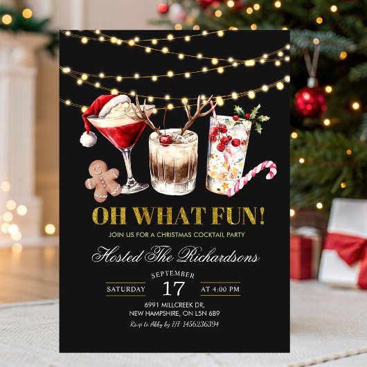O wat een leuke kerstcocktailparty kaart