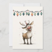 O wat een leuke kerstfeestviering met rendieren kaart (Achterkant)