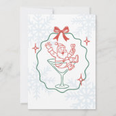 O wat een pret Doodle Kerst Cocktail Feestje Kaart (Achterkant)