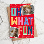 O wat een pret Sneeuw Overlay 2 Foto Kerstmis  Feestdagenkaart