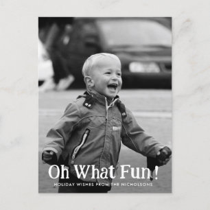 O wat een pret typografie modern vakantie foto feestdagenkaart