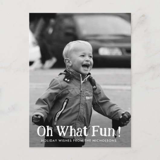 O wat een pret typografie moderne feestdagen foto (Voorkant)