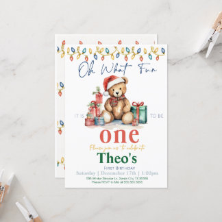 O wat is het leuk om één teddybeer uitnodiging te 