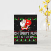 O wat is het leuk om grappige kerstman te rennen l kaart (Gele Bloem)