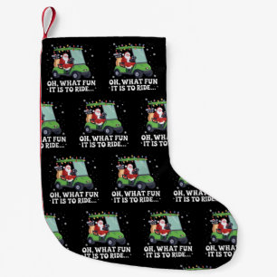 O, wat is het leuk om Kerstman Golf Kerstmis te ri Kleine Kerstsok