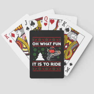 O wat is het leuk om met Santa Motocross Dirt Bike Pokerkaarten