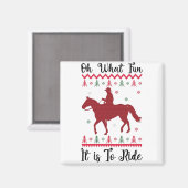 O wat is het leuk om paard te rijden met Kerstmis Magneet (Voorkant / Achterkant)