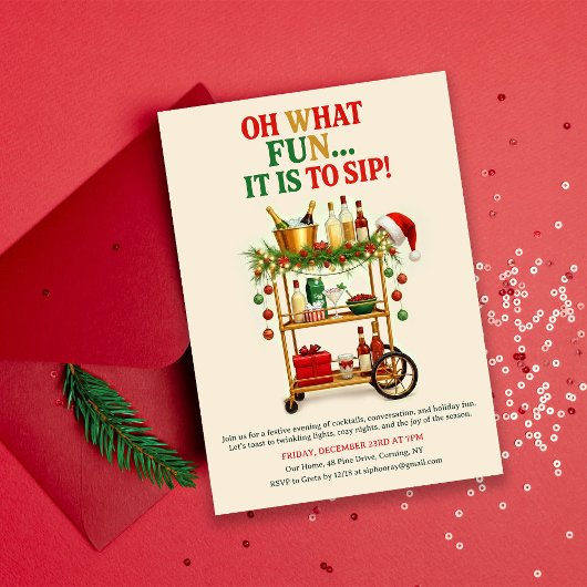 O wat is het leuk om te nippen! Kerstfeestcocktail Kaart
