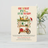 O wat is het leuk om te nippen! Kerstfeestcocktail Kaart (Staand voorkant)