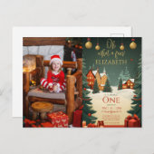 O wat leuk 1e verjaardag foto Kerstmis Briefkaart (Voorkant / Achterkant)
