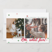O, wat leuk Confetti Stippen - Platte Kerstkaart (Voorkant)