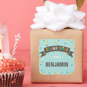 O wat leuk Confetti Verjaardag Bedankt Sticker