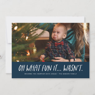 O wat leuk het was geen grappige marine kerst foto feestdagenkaart