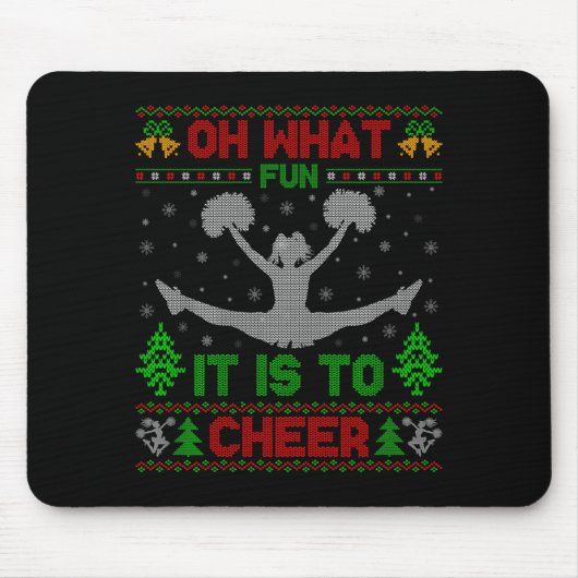 O wat leuk is het om kerst Cheerleading lelijk te Muismat (Voorkant)