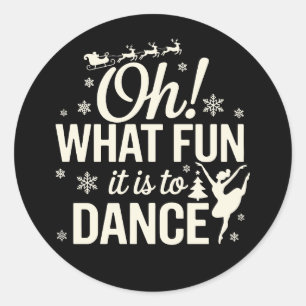 O wat leuk is het om Kerstbalet te dansen Kerstmis Ronde Sticker