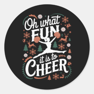 O wat leuk is het om lelijke cheerleader Kerstmis  Ronde Sticker