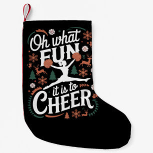 O wat leuk is het om lelijke cheerleading Kerstmis Kleine Kerstsok