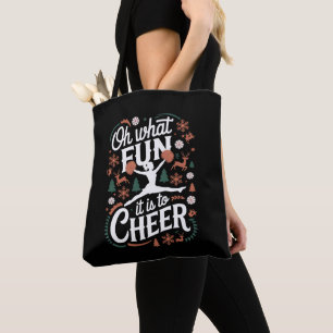 O wat leuk is het om lelijke cheerleading Kerstmis Tote Bag