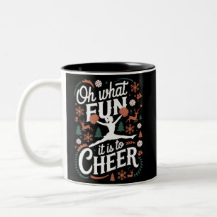O wat leuk is het om lelijke cheerleading Kerstmis Tweekleurige Koffiemok