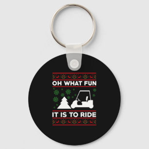O wat leuk is het om met een golfkar kerst te vier sleutelhanger