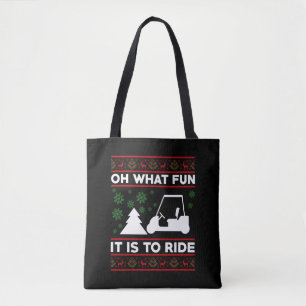 O wat leuk is het om met een golfkar kerst te vier tote bag