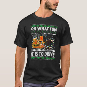 O wat leuk is het om met Kerst humor bulldozer te T-shirt