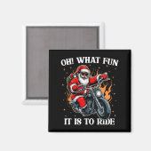 O wat leuk is het om motorrijder Sinterklaas te zi Magneet (Voorkant / Achterkant)