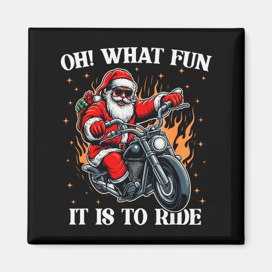 O wat leuk is het om motorrijder Sinterklaas te zi Magneet (Voorkant)