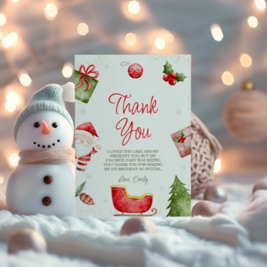 O wat leuk kerst verjaardag bedankkaart kaart