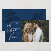 O wat leuk Kerstkaart in helderblauw (Voorkant / Achterkant)