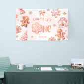 O wat leuk Kerstkoekje 1e Verjaardag Spandoek (Beurs)