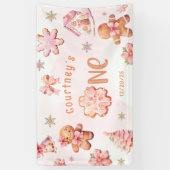 O wat leuk Kerstkoekje 1e Verjaardag Spandoek (Verticaal)