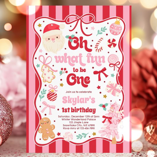 O wat leuk om één kerstboog te zijn 1e verjaardag kaart