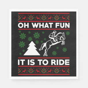 O wat leuk om een paard te berijden LELEK Kerstmis Servet