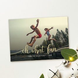 O, Wat Leuk! Platte Kerst Fotokaart Feestdagenkaart
