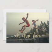 O, wat leuk! Platte kerstfoto kaart (Voorkant)