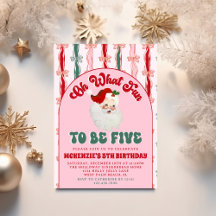 O wat leuk Roze Kerstman Kerstmis 5e Verjaardag