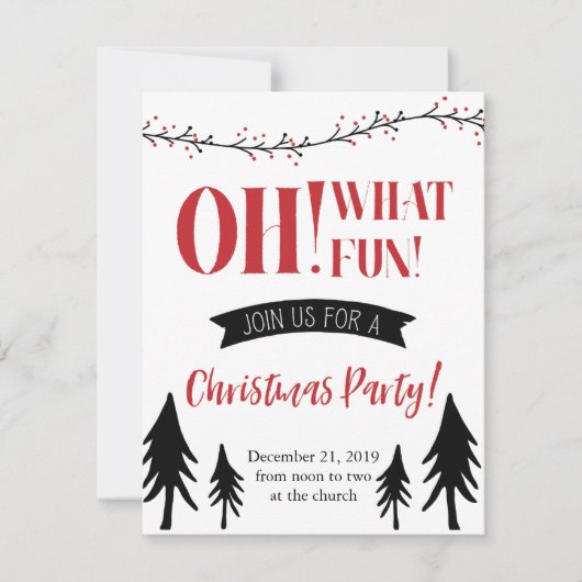O wat leuk! Uitnodiging voor kerstfeest! (Voorkant)