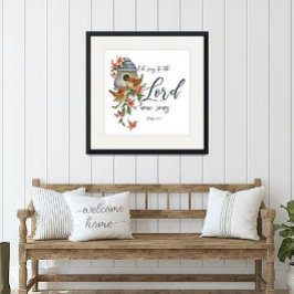O, zingt de Here een nieuw lied. Vogels en huis Poster