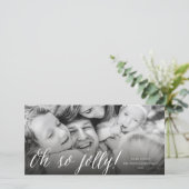 O Zo Eenvoudig Eenvoudig Script Modern Kerst Foto Feestdagenkaart (Staand voorkant)