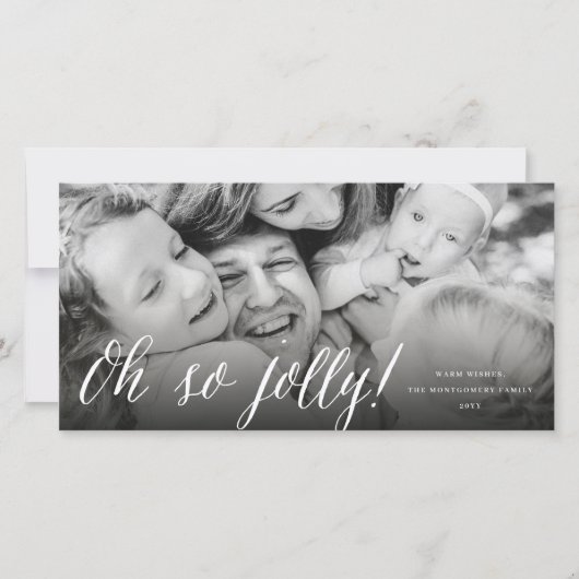 O Zo Eenvoudig Eenvoudig Script Modern Kerst Foto Feestdagenkaart (Voorkant)