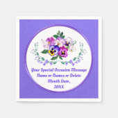 O zo leuke Persoonlijke Viooltjes Papieren Servetj Servet (Voorkant)