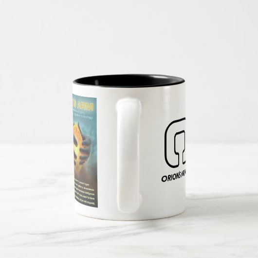 OA basic Logo and graphic mug Tweekleurige Koffiemok (Handvat)