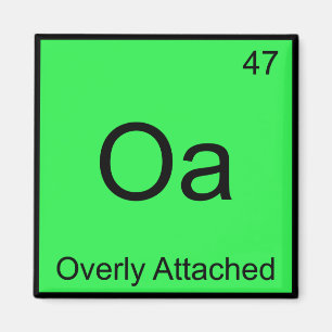 Oa - Overmatig Aangehecht Chemie Elementsymbool Me Magneet