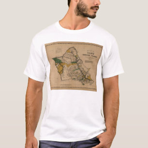 Oahu, 1881, de Vintage Kaart van Hawaï T-shirt