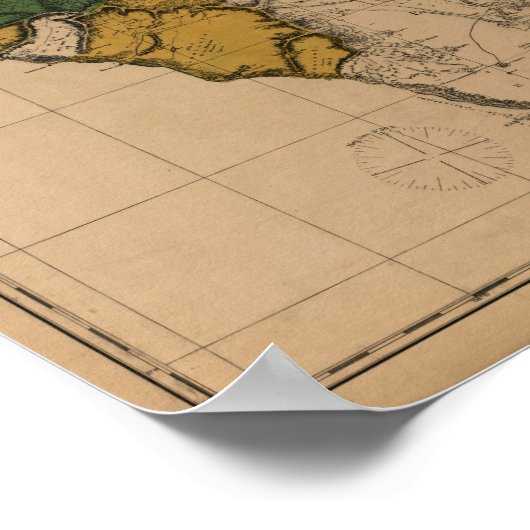 Oahu, 1881, Hawaii-kaart Poster (Hoek)