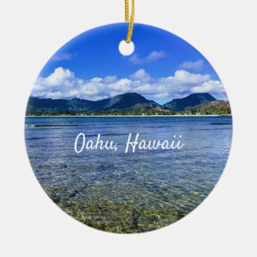 Oahu Beach Cove  Keramisch Ornament (Voorkant)